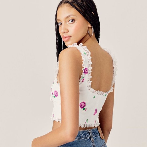 For Love & Lemons Violet Crop Top - Picture 2 of 6